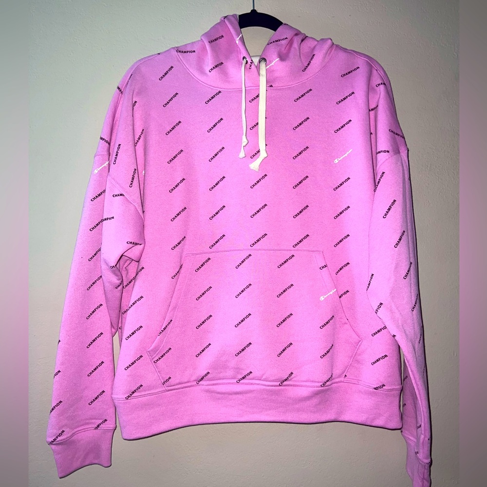 Champion, size L, pink hoodie, new